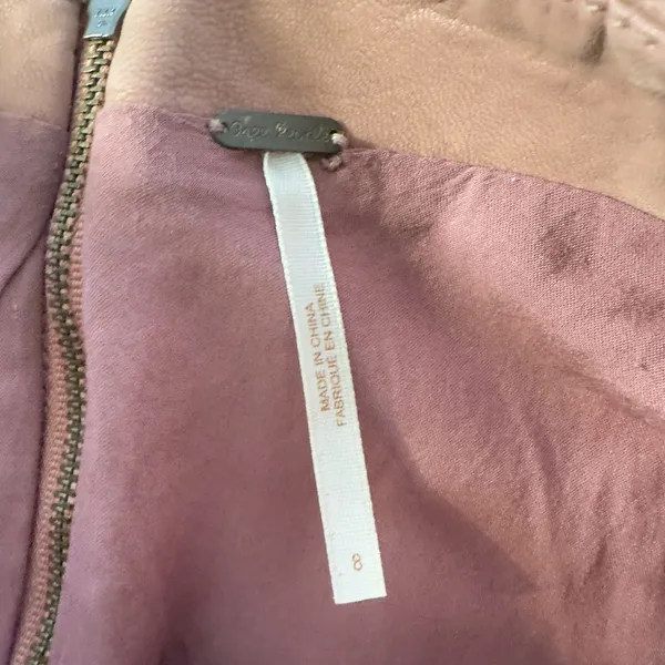 Free‎ People Vegan Leather Mini Skirt Pink Modern Femme Size 8 Lined Coquette - Image 7