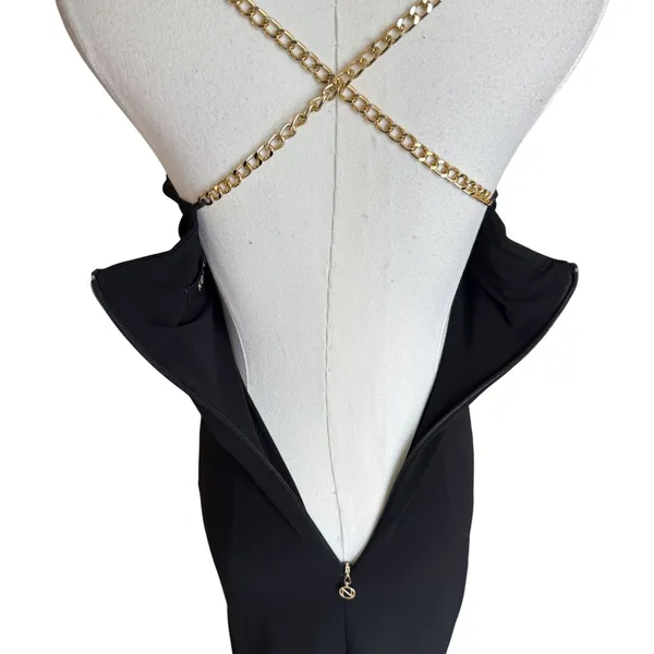 Nookie - Estelle Chain Strap Backless Gold Chain Straps Evening Dress Sz Xs - Image 5