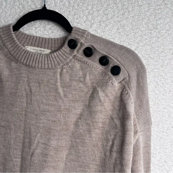 Sezane Women’s Mathie‎ Sweater Dress Wool Beige Camel Dress Size Medium - Image 5