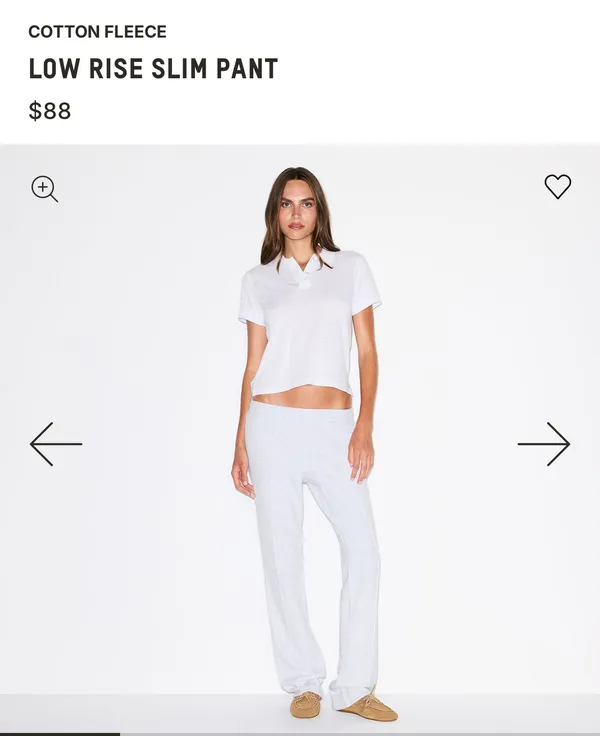 SKIMS Cotton Fleece Low Rise Slim Pant - Image 2