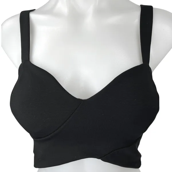 Country Road Women's Black Sleeveless Sweetheart Neck Corset Crop Tank Top Sz S - Image 3