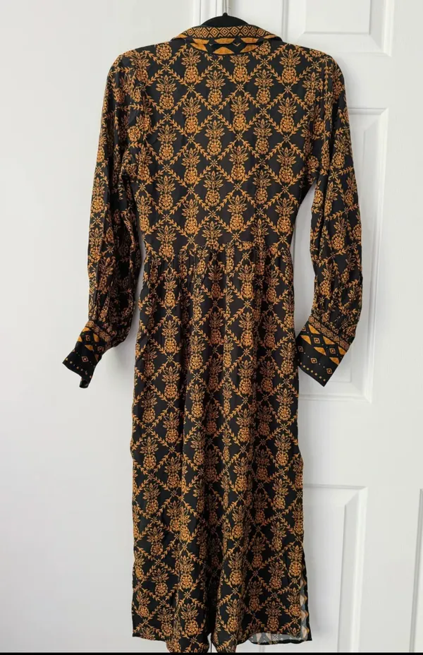 Farm Rio Printed V-Neck Tie Front Midi Dress, Size S - Image 9