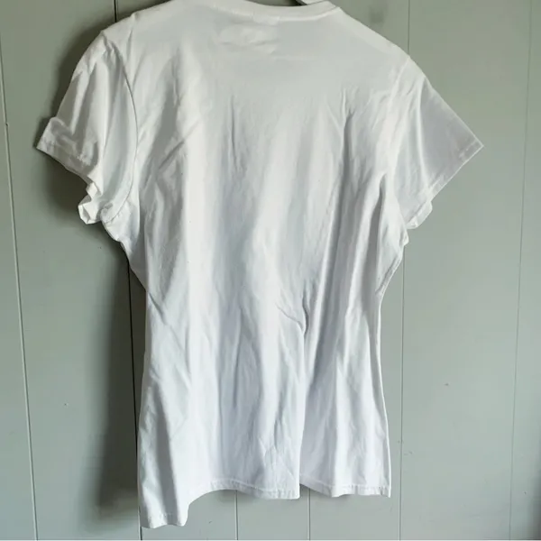 Port & Co Red #5 Ladies Cut Core Cotton Graphic T L - Image 2