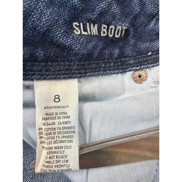 American Eagle Slim Boot‎ Jeans Womens 8 Short Dark Wash Stretch Denim Low Rise - Image 8