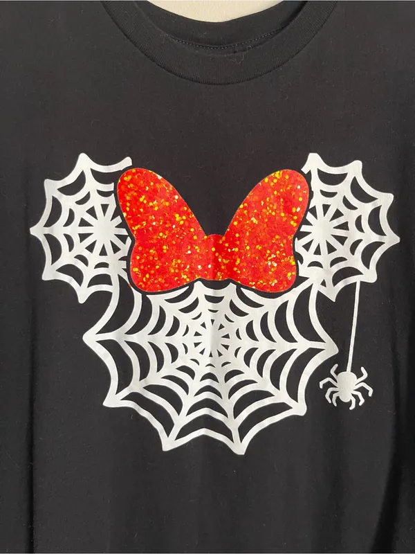 BELLA CANVAS Black Disney Minnie Mouse Halloween Tee Sz L - Image 2