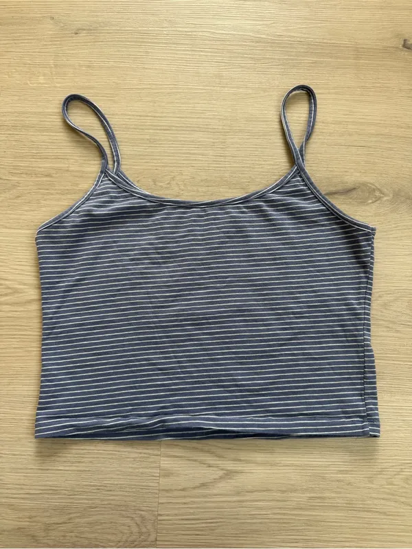 Brandy Melville Blue & White Striped Spaghetti Strap Camisole - Image 2