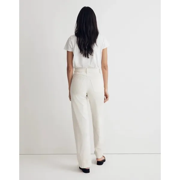 Madewell Perfect Vintage Wide Leg Jeans Size 32 Tall White Canvas High‎ Rise - Image 8