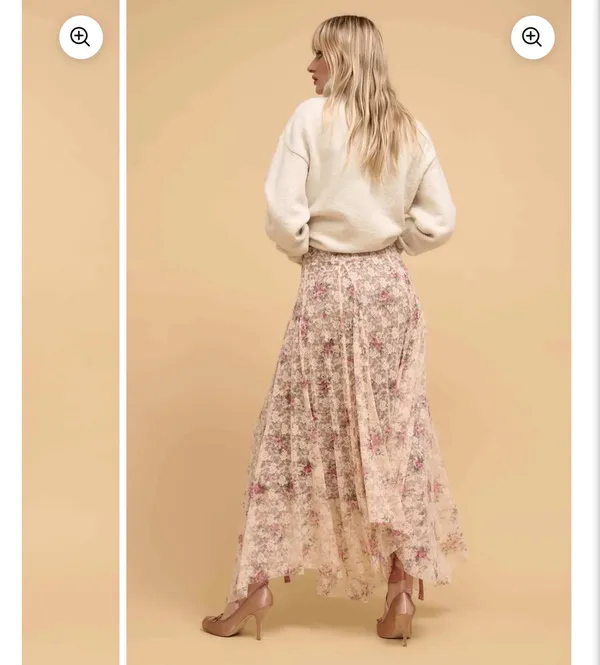 Boutique Pink Lace Maxi Skirt - Image 3