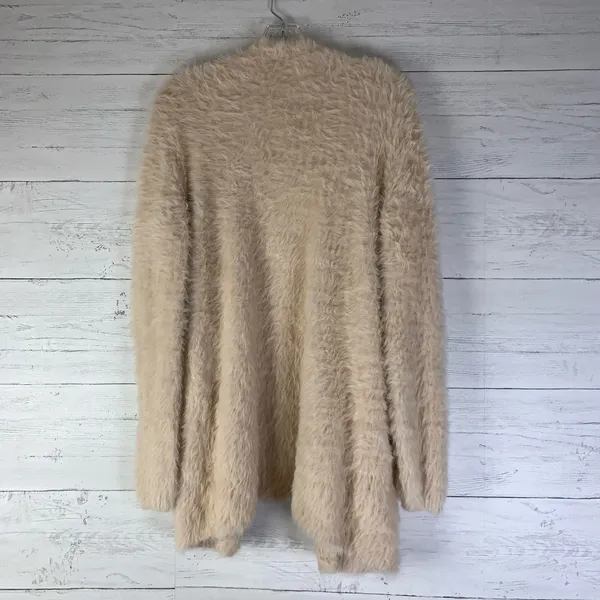 Free People Faux eyelash Fur Open Front Cardigan in Almond XS boho - Image 5