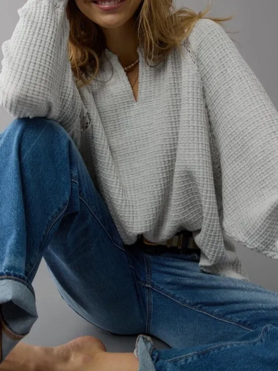 American Eagle Big Hug Waffle Sweatshirt - Image 2