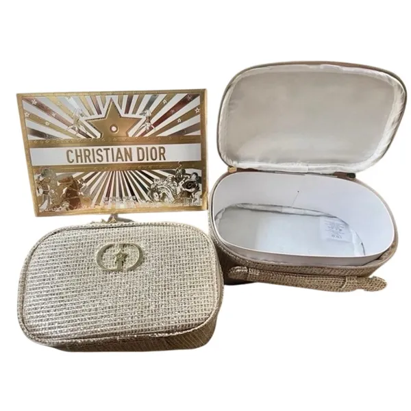 DIOR Limited Edition Holiday 2025 Cosmetic Pouch in Gold Shimmer, New in Box - Image 7