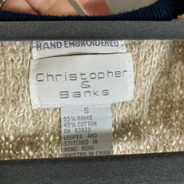 Vintage Christopher Banks Womens Small Knit Sweater Vest Embroidered Americana‎ - Image 2