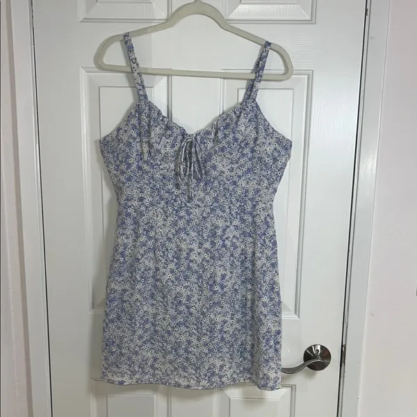 Lulus Effortless Personality Blue Floral‎ Embroidered Mini Dress Size Large - Image 2