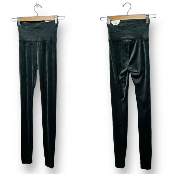 NEW Aerie Women's High-Rise Velvet‎ Leggings Grey XS Yoga Casual Wear - Image 2