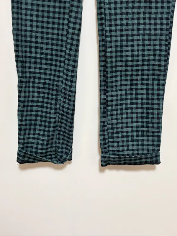Free People Dark Green and Black Gingham pants - Image 3