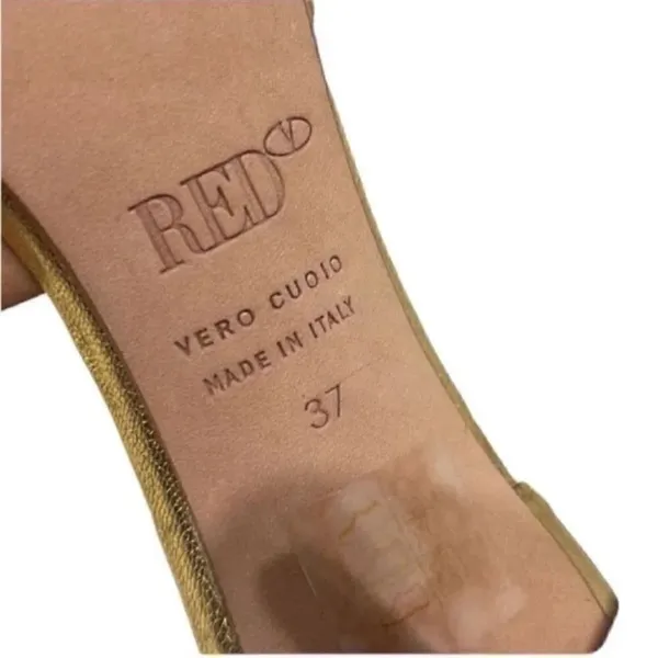 Red Valentino Gold Leather Stilettos Sandals(Size 7,37) - Image 8
