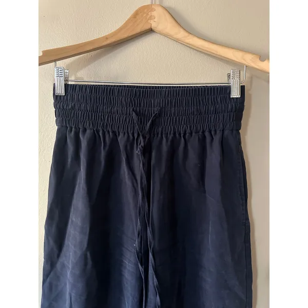 OPEN EDIT Drawstring Wide Leg Pants In Navy Blazer Size S - Image 3
