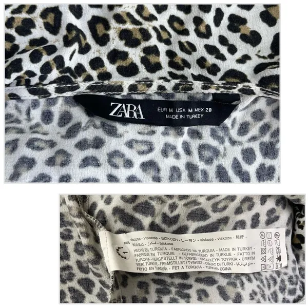 ZARA Leopard Print Peplum Ruffle Blouse - Image 10