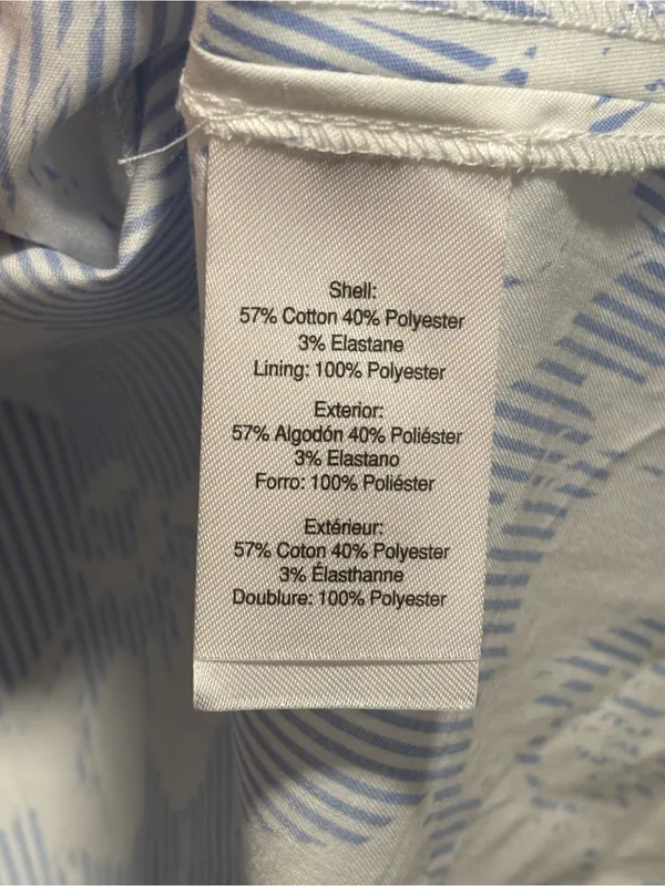 Karl Lagerfeld Blue White Floral Stripe Cotton Blend Dress Size 8 NWT - Image 9