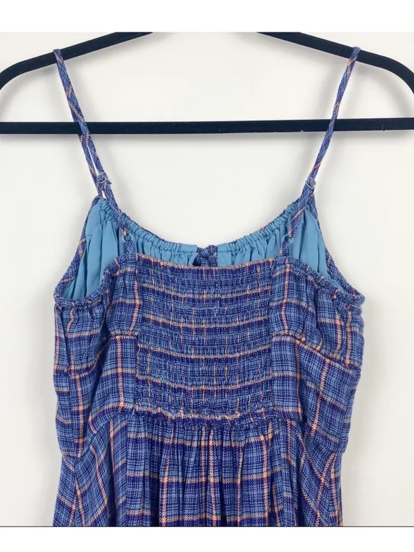 $69 Urban Outfitters Kamaryn Tie Front Plaid Mini Dress NWOT in Blue S - Image 12