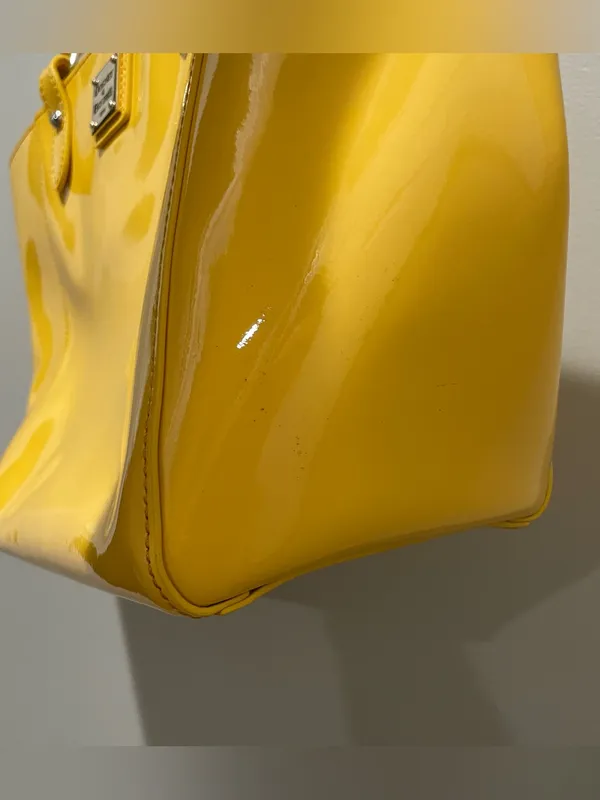 Dooney & Bourke Yellow Patent Leather Tote Shoulder Bag Purse Womens Handbag - Image 8