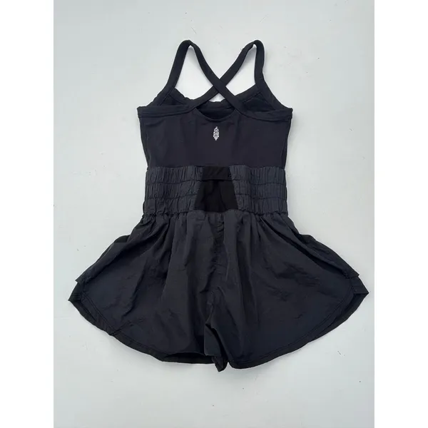 Free People Movement Way Home Skortsie Sleeveless Romper in Black S - Image 7
