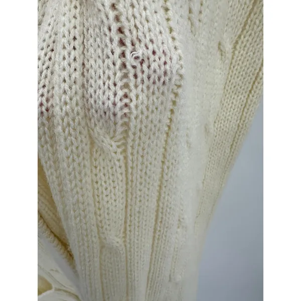 Cream Beige Knit‎ Fisherman Sleeveless Sweater Vest Size 1X Academia Preppy - Image 4