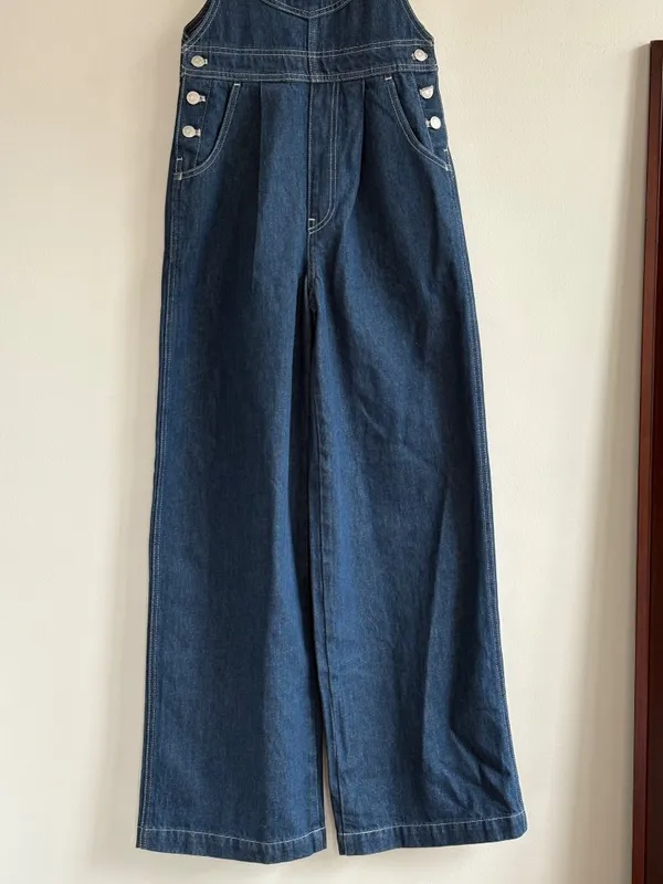 NWT Madewell Wide Leg Denim Overalls Dark Wash - Image 4