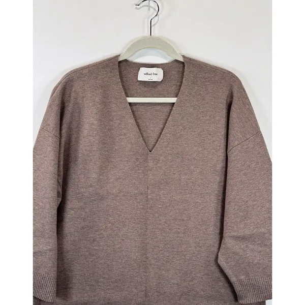 Wilfred Free Womens Sweater Brown Souvenir Oversized V Neck Pullover Size 2 - Image 8