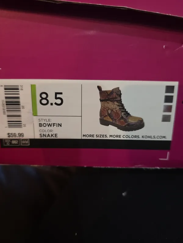 Womens Snake Print Combat Boots Faux Leather Lace Up Size 8.5 Multi Color NEW - Image 5
