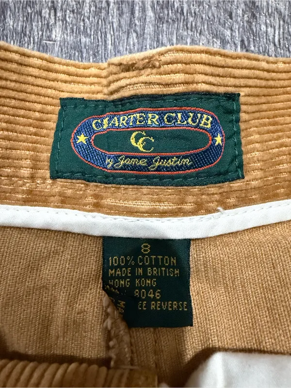 Charter Club by Jane Justin Vintage Corduroy High Waisted Wide Leg Long Shorts - Image 2
