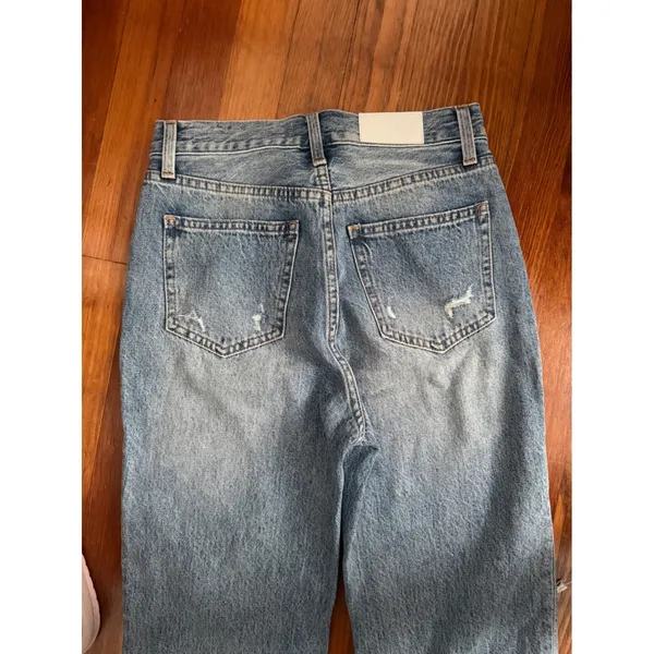 Pistola High Rise Straight Leg Distressed Jeans Light Wash Size 25 - Image 6