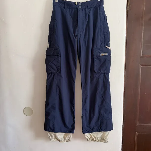 Y2K Vintage Burton Navy Blue Cargo Snowboard Pants Small Infinite Carve - Image 2
