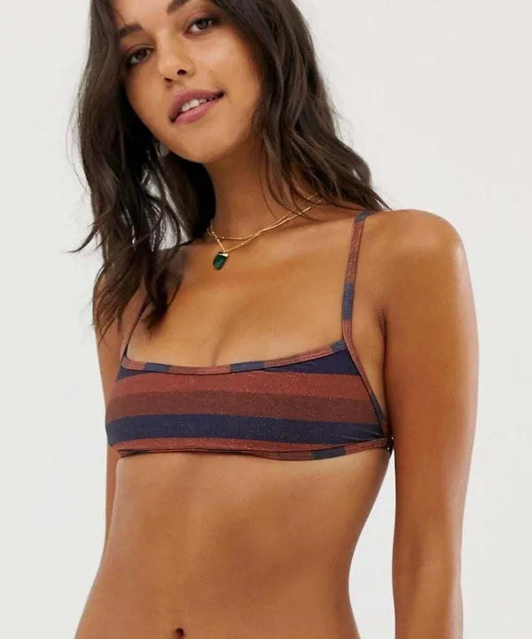 River Island Stripe Bikini Top - Image 5