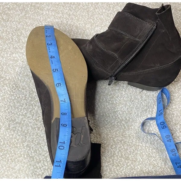 Paul Green Brown Suede Ankle Booties Buckle Zipper Women's US 6 miden 27.5 Cm - Image 14
