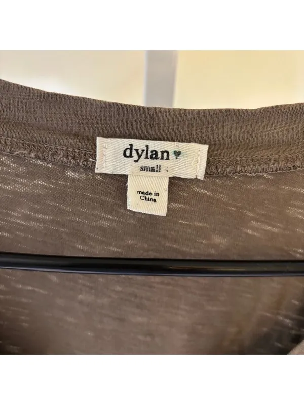 Dylan EUC Women's 100% Cotton Short Sleeve V-Neck Brown/Tan Dress Size S - Image 2