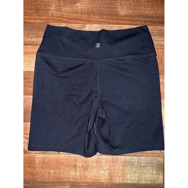Sage collective Black High-Rise Ruched-Front Bike Shorts large stretch - Image 3