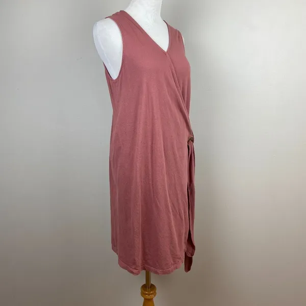 Roxy Wrap Dress‎ 8 Pink Mauve Mini Sleeveless V-Neck Tie Rhythm Luck Lightweight - Image 3