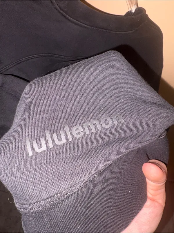 Lululemon Perfectly Oversized Cropped Crew Pullover in Black - Image 6