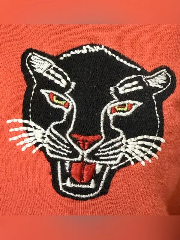 Anthropologie Pilcro Pep Rally Oversized Crewneck Sweatshirt XS Red Panther - Image 9