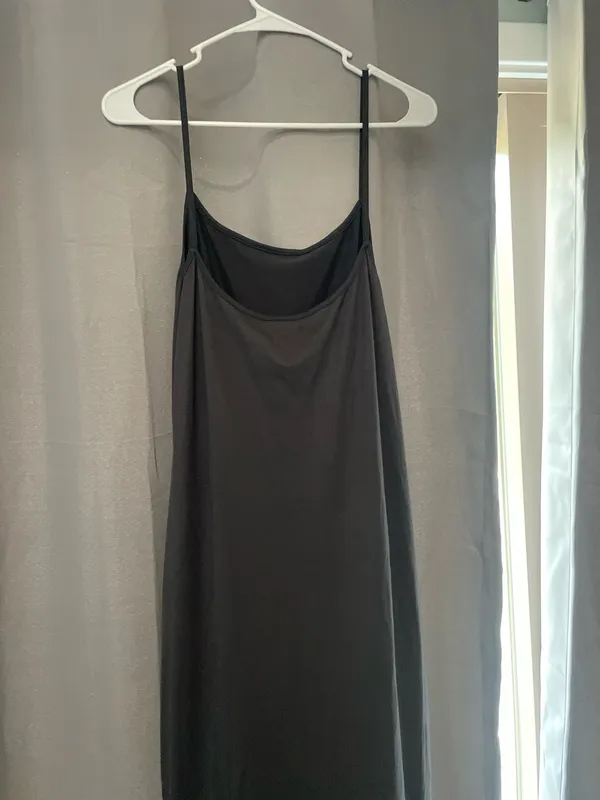 Charcoal Gray Spaghetti Strap Maxi Slip Dress XL - Image 2
