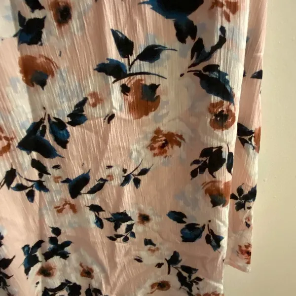 Gypsies & Moondust Womens Mini Dress M Medium Floral Peach & Navy Blue - Image 7