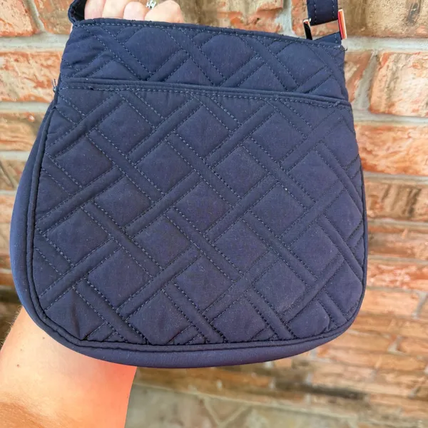 Vera Bradley Navy Quilted Crossbody Purse Bag Long Strap - Image 5