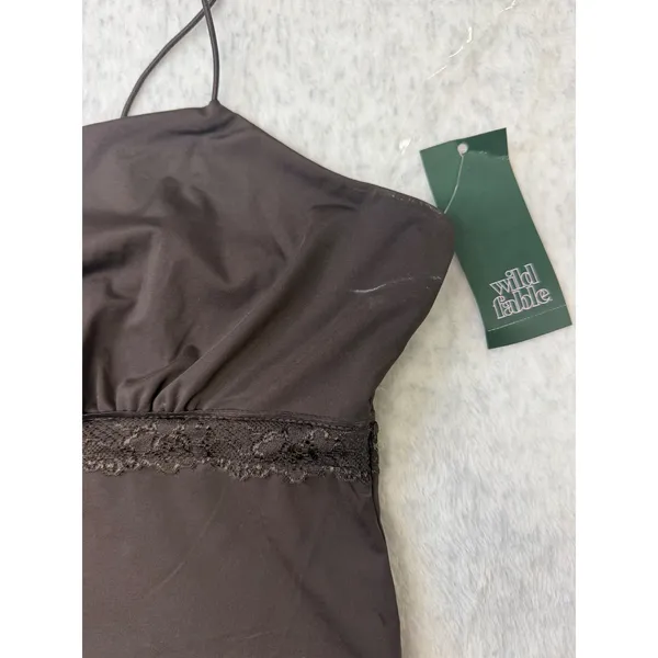 Wild Fable‎ Espresso Brown Lace Trim Cami Top Espresso Large NWT TART1042J - Image 2