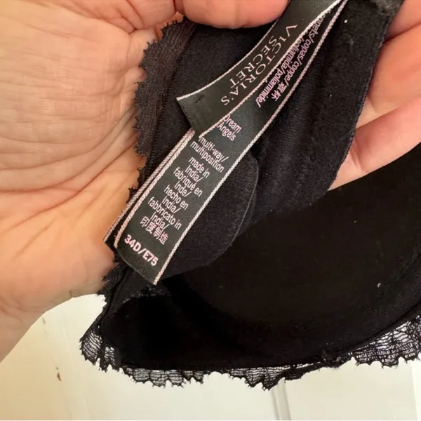 Victoria’s Secret black lace multi way strapless bra‎ size 34D - Image 6