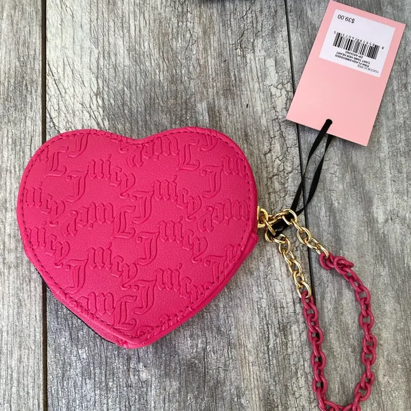 Hot Pink Juicy Couture heart wristlet Embossed - Image 2
