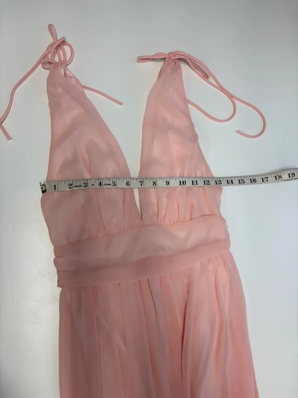 Lucy in the Sky Chiffon Slit Maxi Dress in Rose Blush- NEW Without Tag - Size S. - Image 7