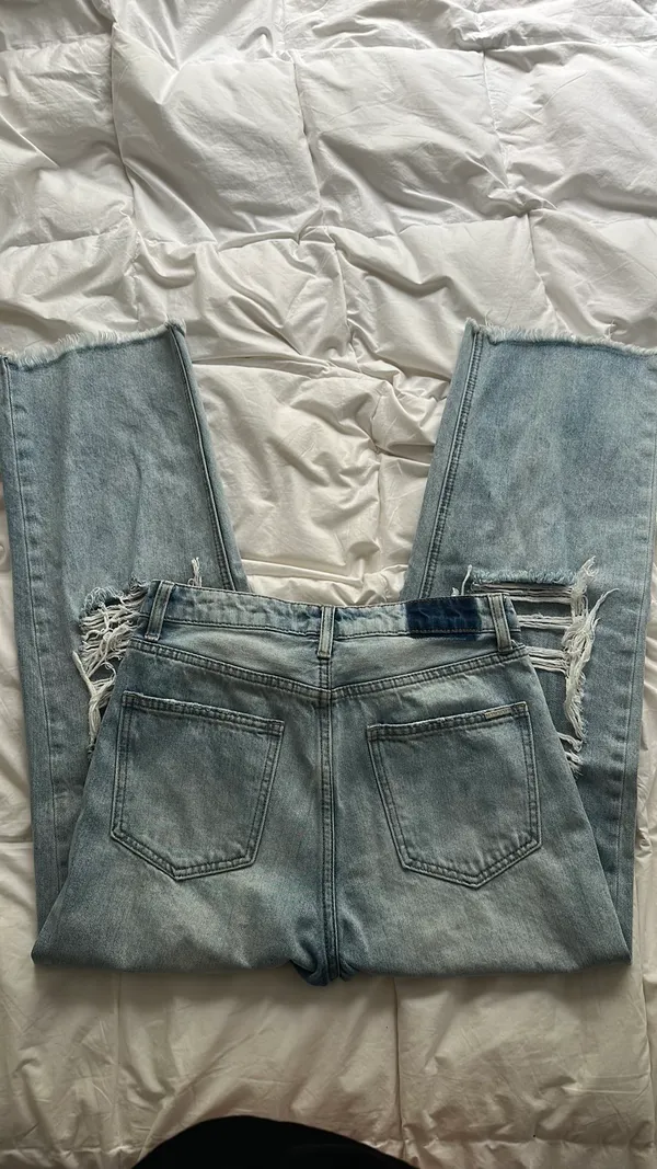 Foldover Waist Jeans Blue Size 25 - Image 4