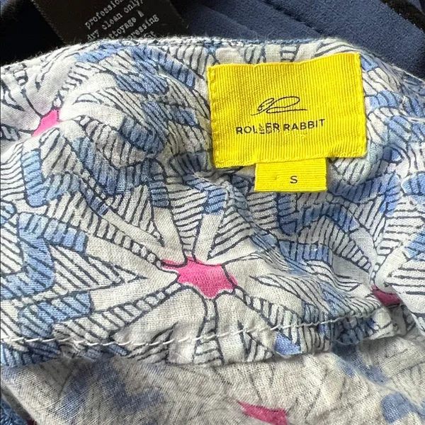 Roller Rabbit Inez Blue Floral Embroidered Tunic Small - Image 3