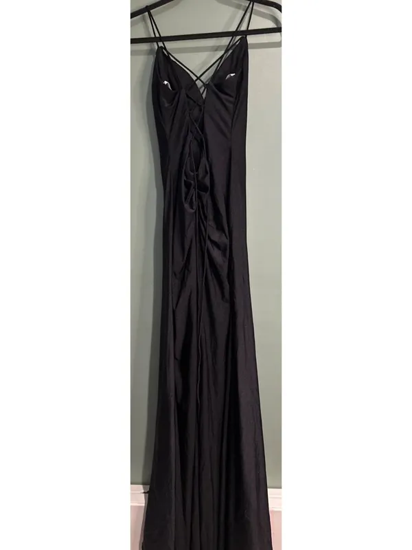 Amarra Black Maxi Dress Women 2 Dark Fairy Goth Whimsigoth Lace Up Y2K - Image 7